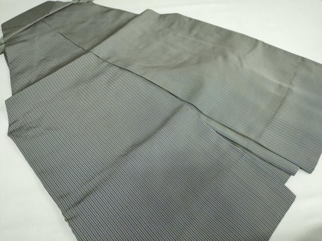 平和屋着物○男性 馬乗り袴 特選仙台平 縞 反端付き 正絹 逸品