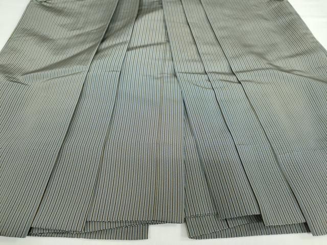 平和屋着物●男性 馬乗り袴 特選仙台平 縞 反端付き 正絹 ud