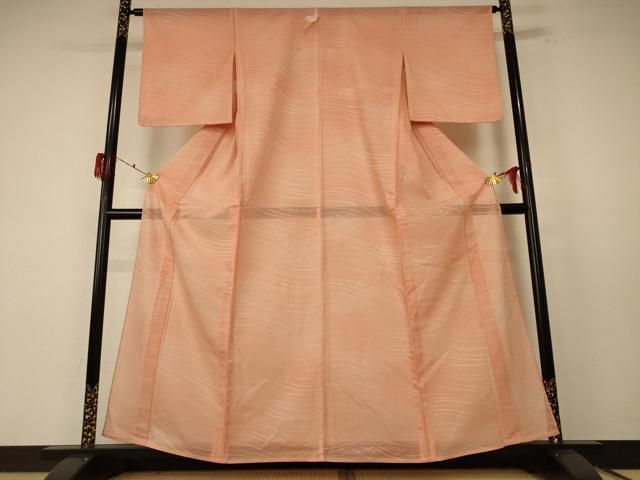 平和屋着物＊夏物 小紋 紗 立波文 正絹 jd