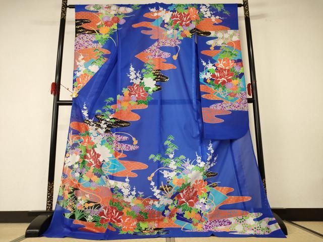 平和屋着物＊夏物 振袖 絽 吉祥花文 金彩 洗える着物 jd