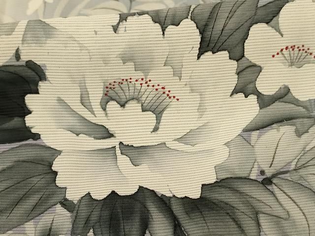  平和屋着物＊夏物 訪問着 絽 手描き 草花文 暈し染め 正絹 jd 訪問着 付け下げ 着物