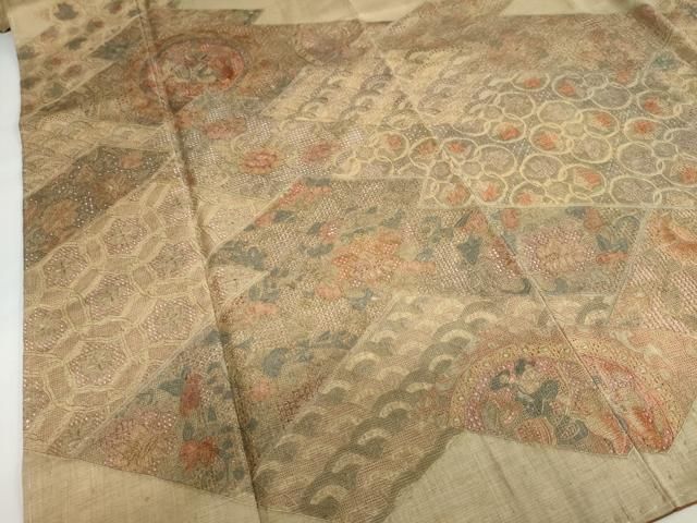 平和屋着物○中国三大刺繍 スワトウ刺繍 汕頭刺繍 総刺繍 訪問着 紬地