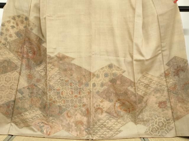 平和屋着物○中国三大刺繍 スワトウ刺繍 汕頭刺繍 総刺繍 訪問着 紬地