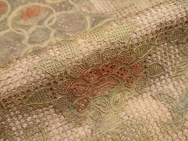 平和屋着物○中国三大刺繍 スワトウ刺繍 汕頭刺繍 総刺繍 訪問着 紬地