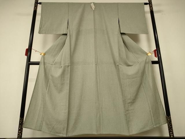 平和屋着物＊夏物 小紋 縦絽 流水文 正絹 jd