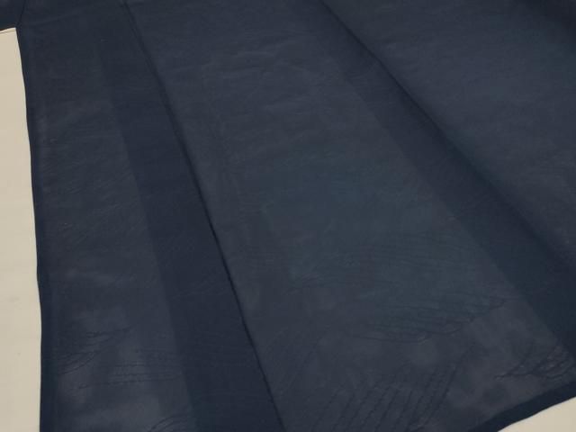 平和屋着物＊夏物 色無地 立波紋紗 藍鉄色 正絹 逸品 AABF1616jd