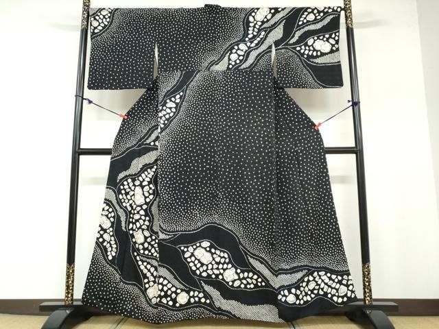 平和屋着物○訪問着 絞り 辻が花 黒地 正絹 逸品 DABB0316ud - メルカリ