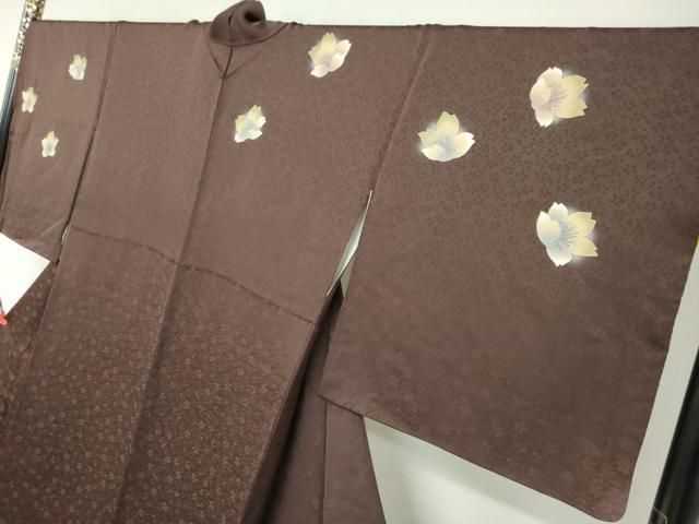  平和屋着物●訪問着 舞桜文 蛍暈し 金彩 正絹 ud 訪問着 付け下げ 着物