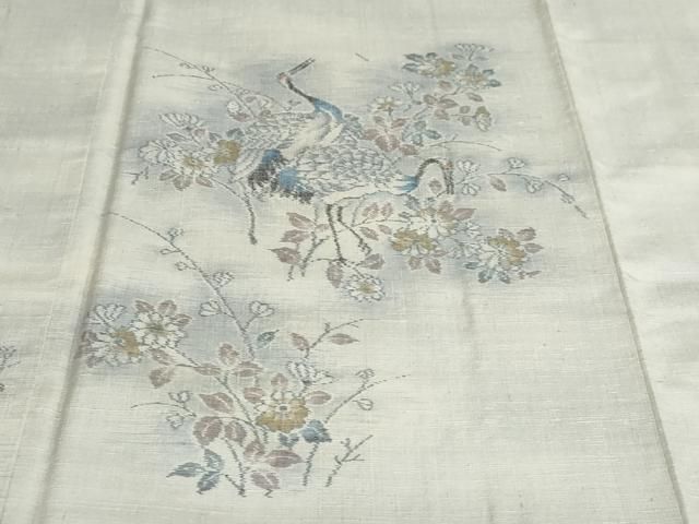 群鶴草花文 正絹