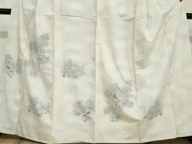 訪問着 群鶴草花文