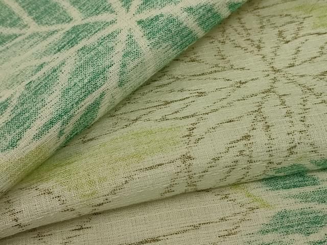 平和屋着物＊夏物 小紋 紗 葉づくし jd