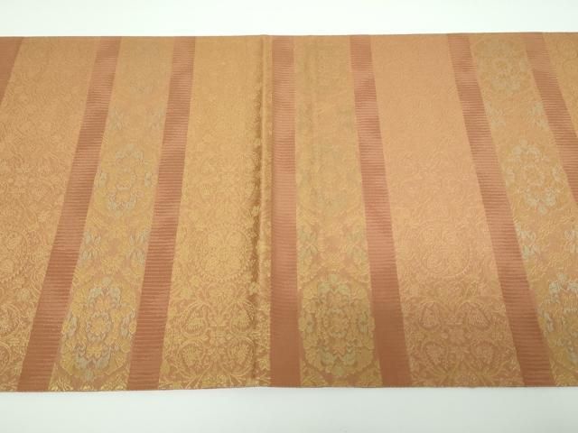 平和屋着物○西陣織 陰山織物謹製 箔屋清兵衛 六通柄袋帯 横段花文