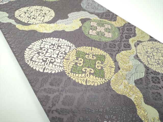平和屋着物●六通柄袋帯 唐織 平安王朝襲色月 金糸 正絹 ♥ ps
