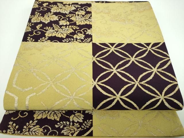 平和屋着物○善之助 着物ブランド 一期一会 全通柄袋帯 市松桐文 金