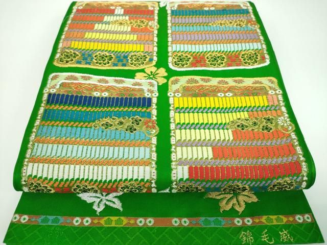 平和屋着物●帯専門 名門 川越謹製 六通柄 本袋帯 唐織 威毛錦 金銀糸 正絹 ps