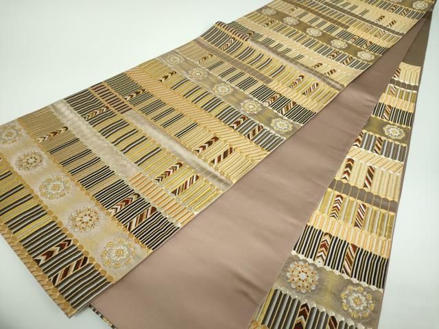 平和屋着物○西陣の名門 加納幸謹製 六通柄袋帯 唐織 正倉院花文