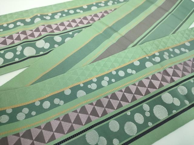 平和屋着物●本場筑前博多織 半幅帯 円舞曲 小野和也作 証紙付き 正絹 ♥ ps