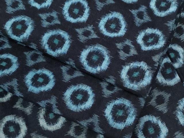 平和屋着物●久留米絣 単衣 吉祥文 綿 正絹 yc