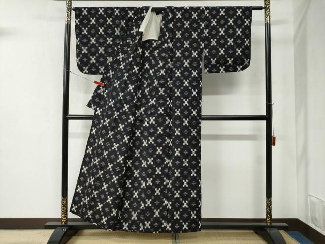  平和屋着物●久留米絣 単衣 吉祥文 綿 yc 紬 着物