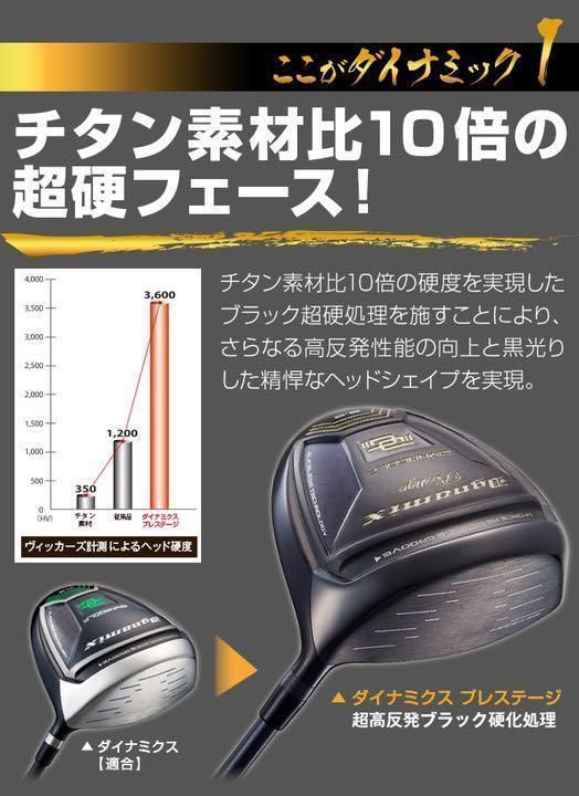 新発売 激飛び30 Yアップ高反発誕生! ダイナゴルフ ダイナミクス プレステージ 三菱ケミカル ワークテック飛匠 シャフト ドライバー