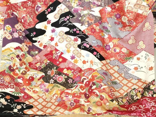  平和屋着物●豪華振袖 駒刺繍 流水吉祥草花文 金彩 正絹 ud 振袖 着物