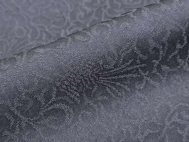 平和屋着物○上質な色無地 鳳凰唐草地紋 藤煤竹色 正絹 逸品
