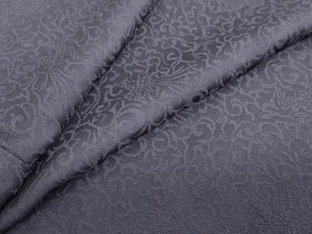 平和屋着物●上質な色無地 鳳凰唐草地紋 藤煤竹色 正絹 ud