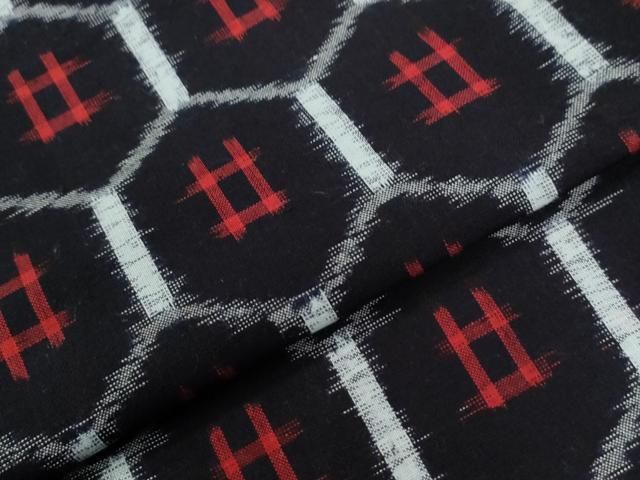 平和屋着物○久留米絣 単衣 亀甲井桁絣 綿 逸品 未使用 CABB4686yc