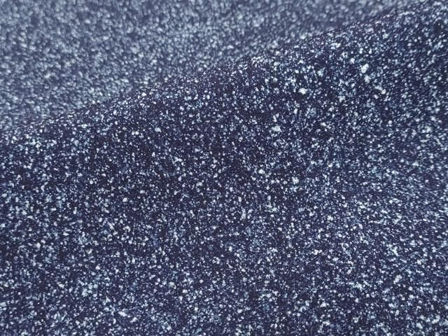  平和屋着物●上質な小紋 本藍 霞文 正絹 ud 小紋 着物