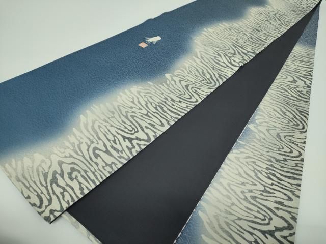  平和屋着物●東京友禅 菅有鬼一 六通柄袋帯 白鷺 金彩 銀通し地 正絹 ps 袋帯 帯