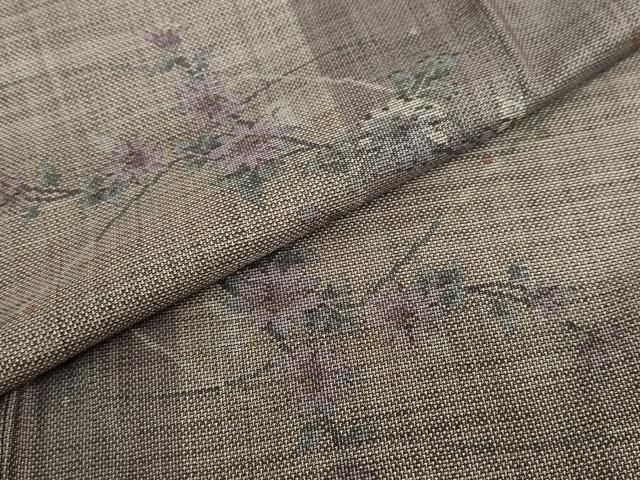 平和屋着物○本場大島紬 9マルキ 草花文 鈴乃屋扱い 正絹 逸品