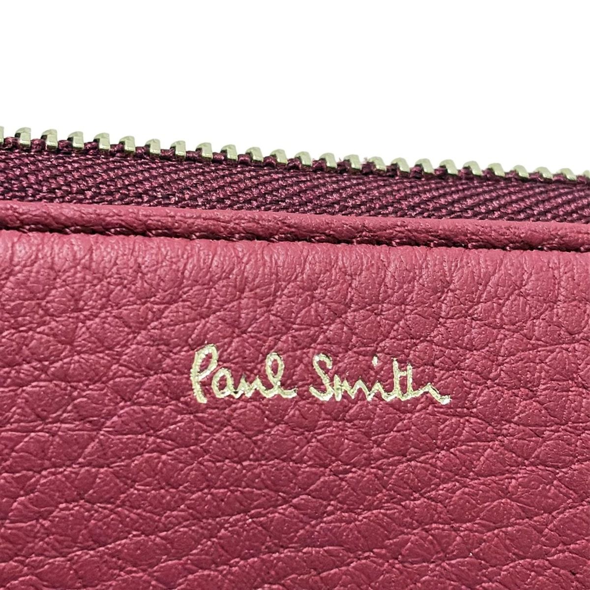  PaulSmith ポールスミス 長財布 - PWU 915 ワイン ピンク L字ファスナー レザー その他 小物