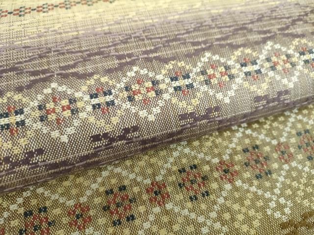 平和屋着物○西陣 橋本テル織物謹製 六通柄袋帯 バンブー花織 横段文