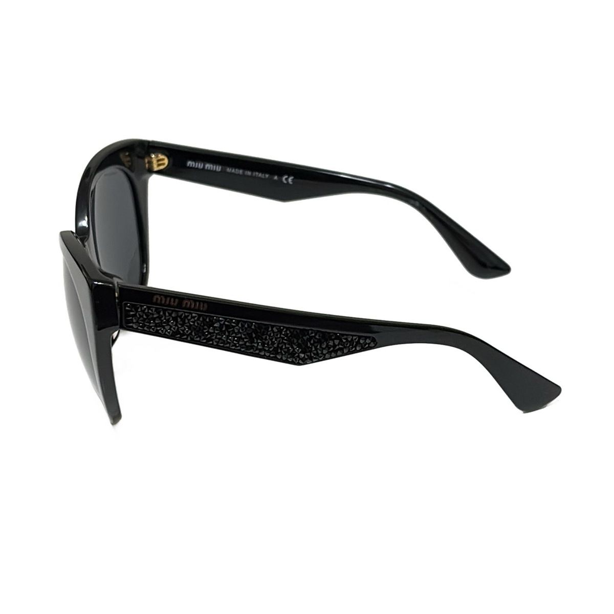 miumiu ミュウミュウ サングラス - SMU 07 R-A 黒×ダークグレー ラメ