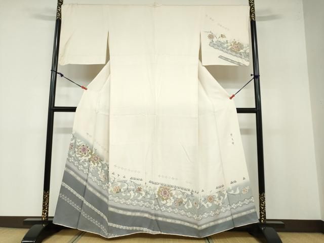 平和屋着物○京の名門 じゅらく謹製 帝王紫 訪問着 駒刺繍 更紗花唐草