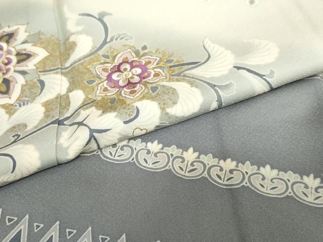 平和屋着物○京の名門 じゅらく謹製 帝王紫 訪問着 駒刺繍 更紗花唐草