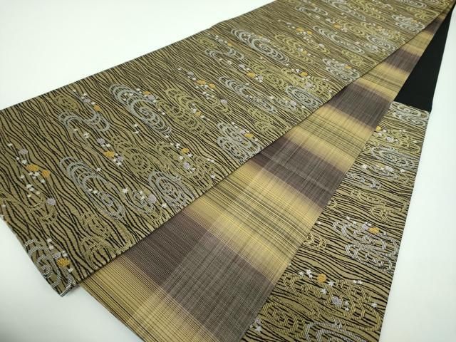 平和屋着物●六通柄袋帯 鬱金染