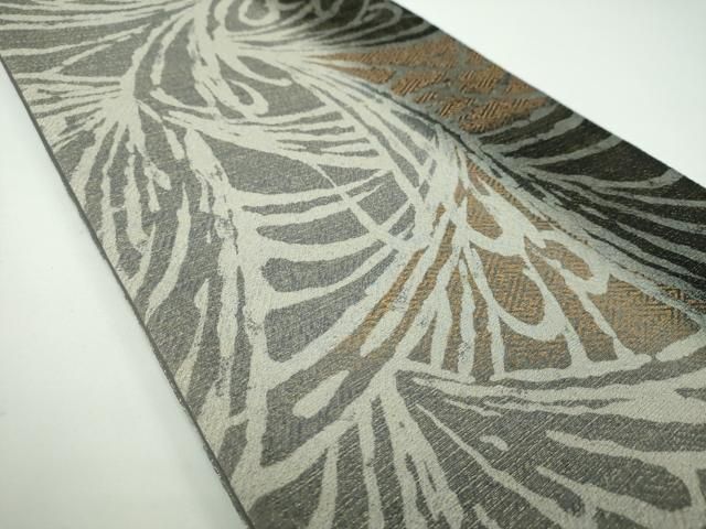 平和屋着物●全通柄袋帯 流線 金通し地 正絹 ♥ ps