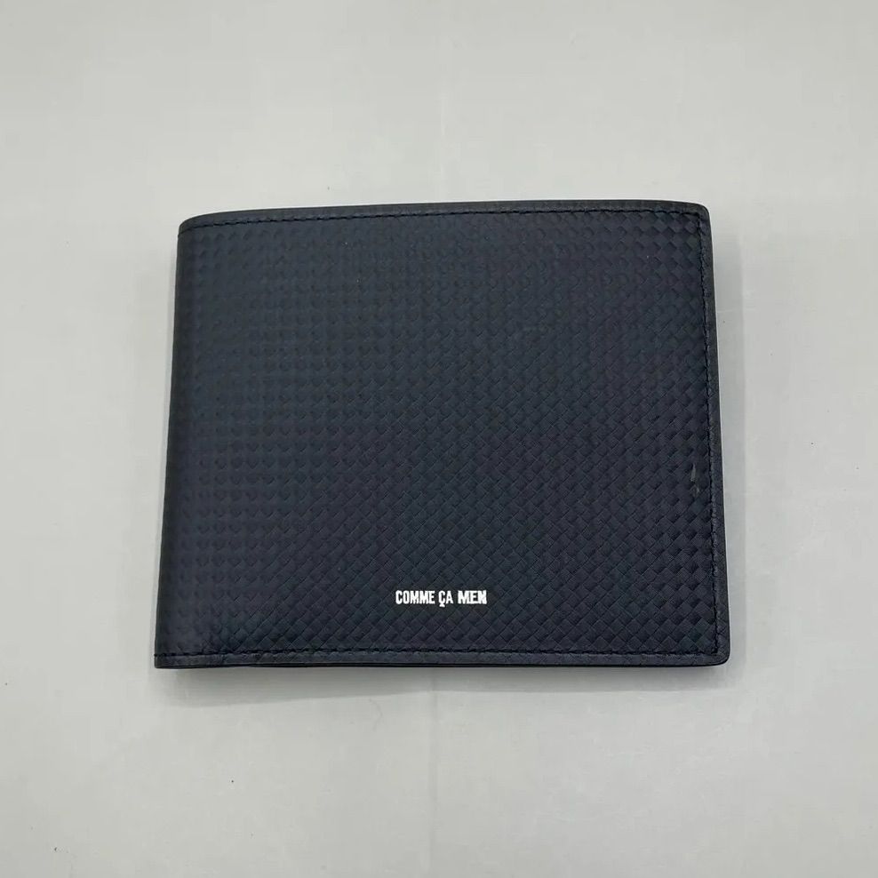 ♥級 COMME CA MEN コムサメン 二つ折り財布 コンパクト 牛革 WCM 6834 10ブラック 黒
