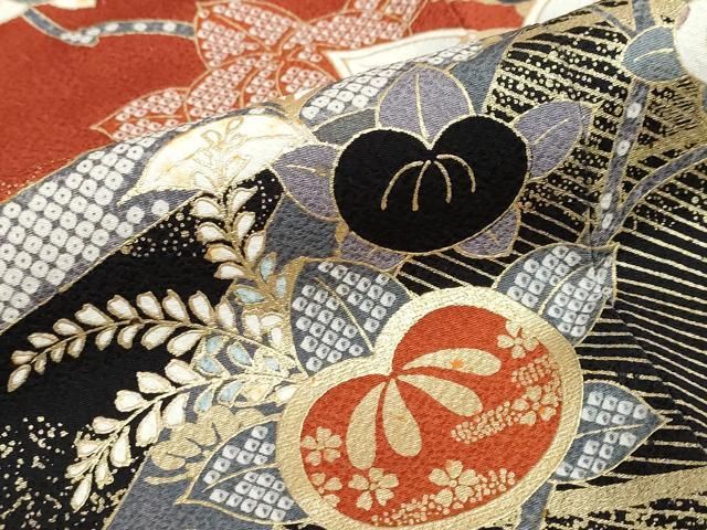 平和屋着物●豪華振袖 草花文