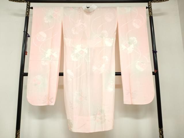 平和屋着物●振袖用長襦袢 無双仕立て 雪輪吉祥地紋 暈し染め 正絹 ud