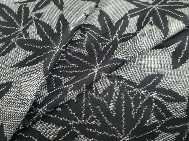 平和屋着物●本場大島紬 9マルキ 枝葉文 正絹 ud