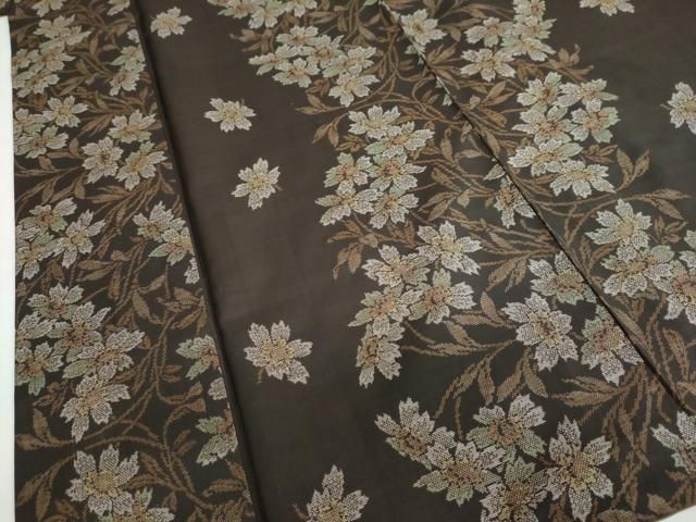  平和屋着物●本場大島紬 9マルキ 草花文 正絹 ud 紬 着物