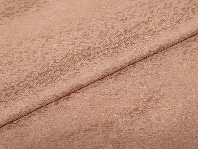  平和屋着物●上質な色無地 更紗花唐草地紋 梅染色 正絹 ud 色無地 着物