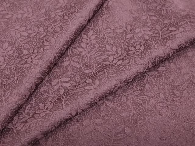 平和屋着物●上質な色無地 南天地紋 紫鳶色 正絹 ud