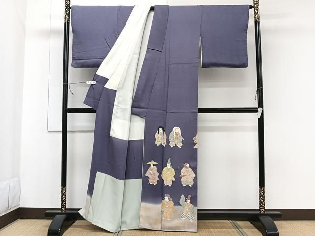 平和屋着物●染色作家 おだに武士 色留袖 人物文 暈し染め 金彩 正絹 xi