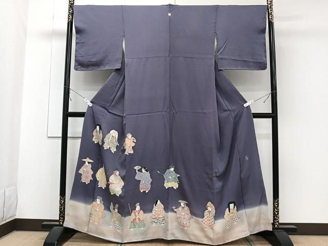 平和屋着物●染色作家 おだに武士 色留袖 人物文 暈し染め 金彩 正絹 xi