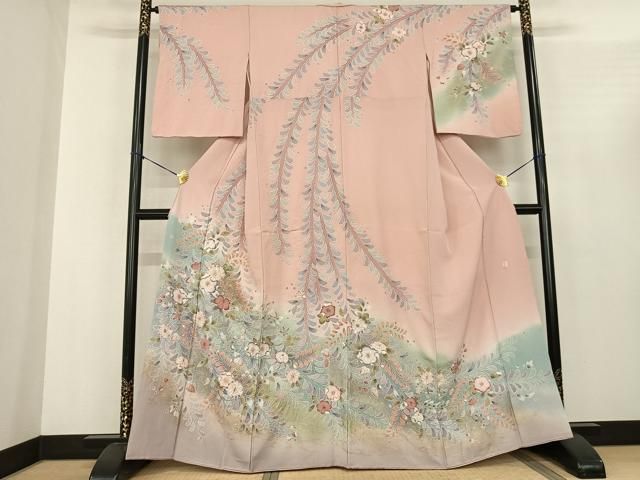 平和屋着物●訪問着 作家物 絞り 辻が花 暈し染め 金彩 正絹 fy