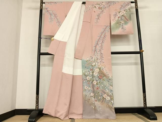 平和屋着物●訪問着 作家物 絞り 辻が花 暈し染め 金彩 正絹 fy