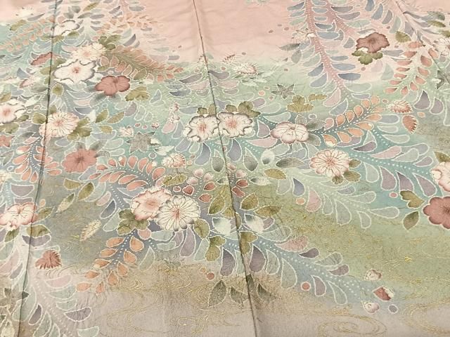  平和屋着物●訪問着 作家物 絞り 辻が花 暈し染め 金彩 正絹 fy 訪問着 付け下げ 着物